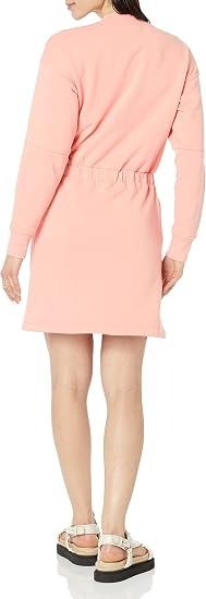 Pink Long Sleeve Casual Dress imagen 3
